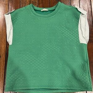 Entro Emerald Tunic with Striped Accents
